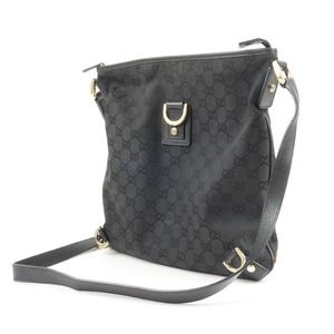 💎✨STUNNING✨💎 GUCCI Abbey GG Canvas Leather Shoulder Bag NERO Black